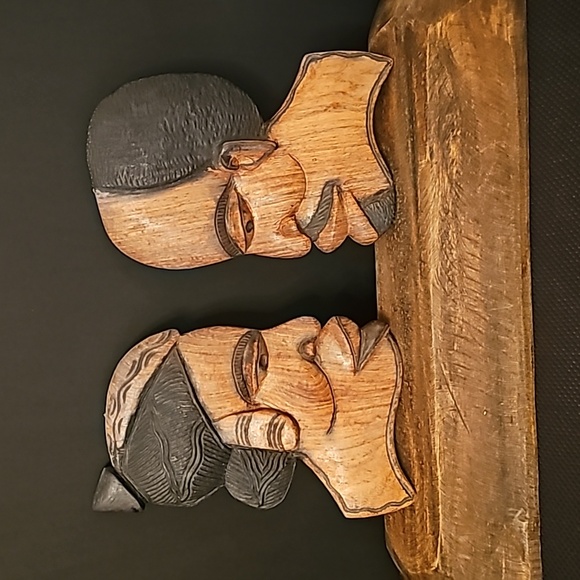 Wooden African Face Carvings - Picture 1 of 5